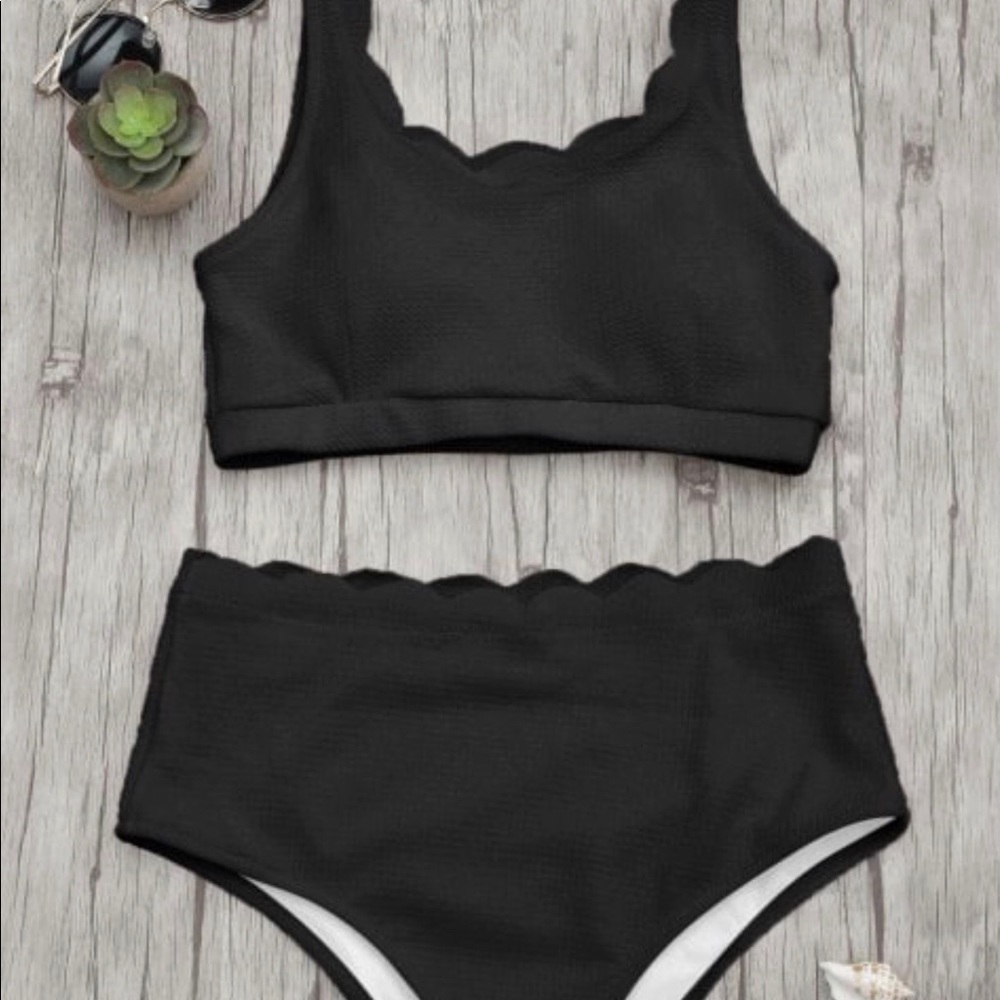 Black high waisted swimsuit